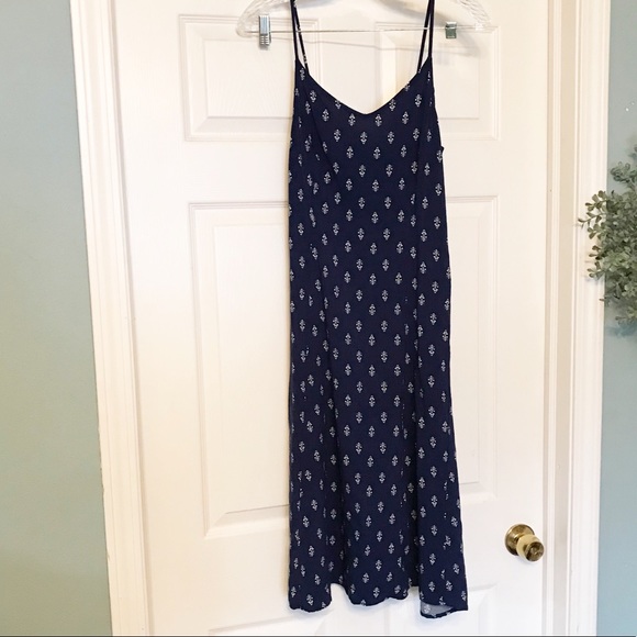 Old Navy bandana navy & white midi dress size XS - Picture 1 of 5